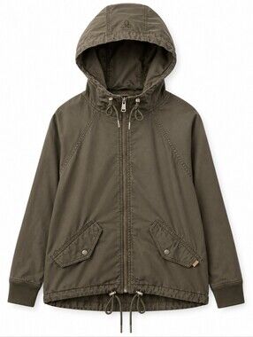 TNA Aritzia Olive Hooded Anorak Jacket | Fall Lightweight Utility Coat